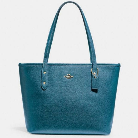 Coach Mini City Zip Tote, Dark Teal, F22967 - Picture 15 of 16